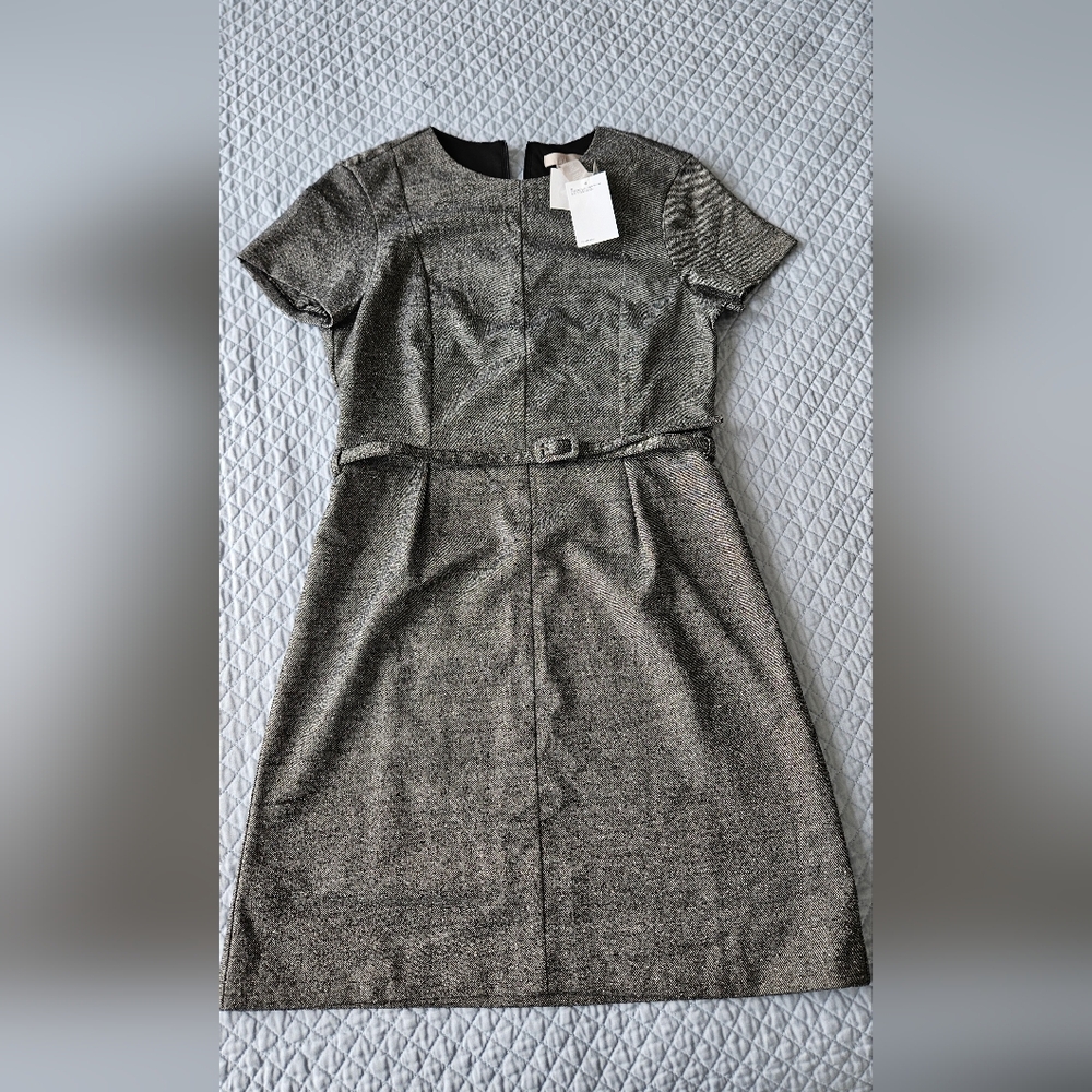 H&M Gray Sheath Dress Short Sleeve Crew Neck